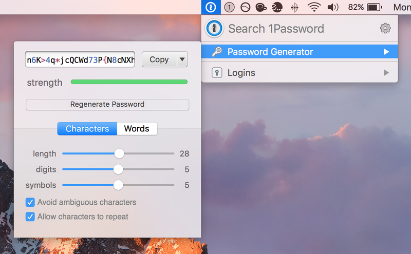 1Password Password Generator
