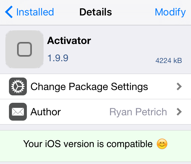 Activator iOS 9.3.3 compatible Pangu