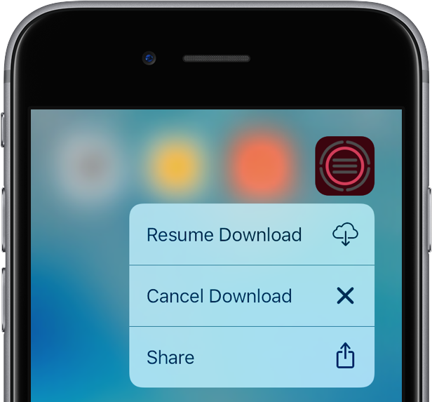 iOS 10 cancel resume app downloads 3D Touch iPhone 6s screenshot 003