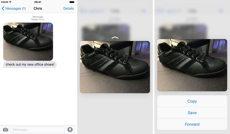 iOS 9 Messages 3D Touch iPHone 6s screenshot 006