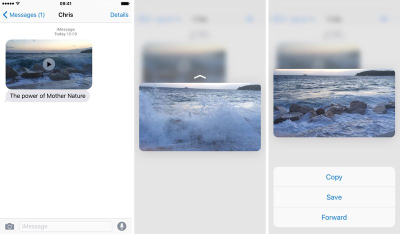 iOS 9 Messages 3D Touch iPHone 6s screenshot 004