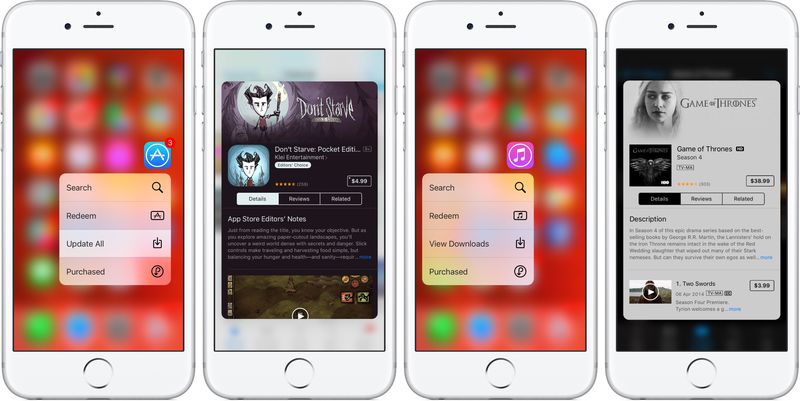 iOS 9 3D Touch App iTunes Store teaser 001