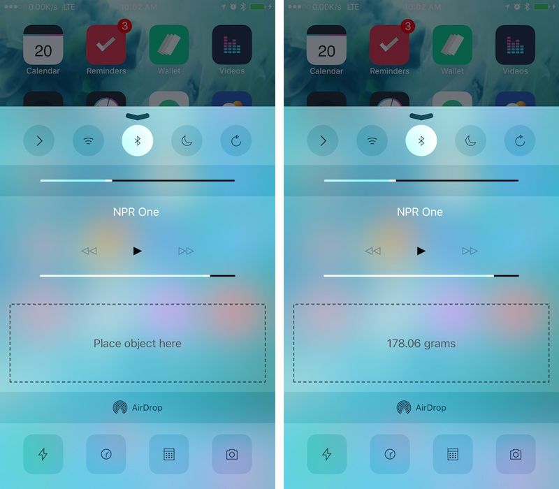 grams measuring weight with 3d touch