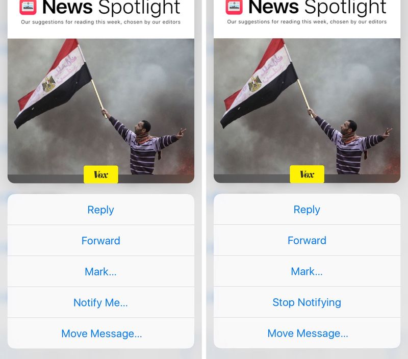 iOS 9 Mail 3D Touch email actions notify iPhone 6s screenshot 006