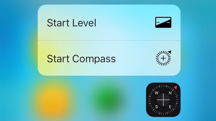 iOS 9.3 3D Touch Compass Home screen shortcuts iPhone 6s screenshot 001