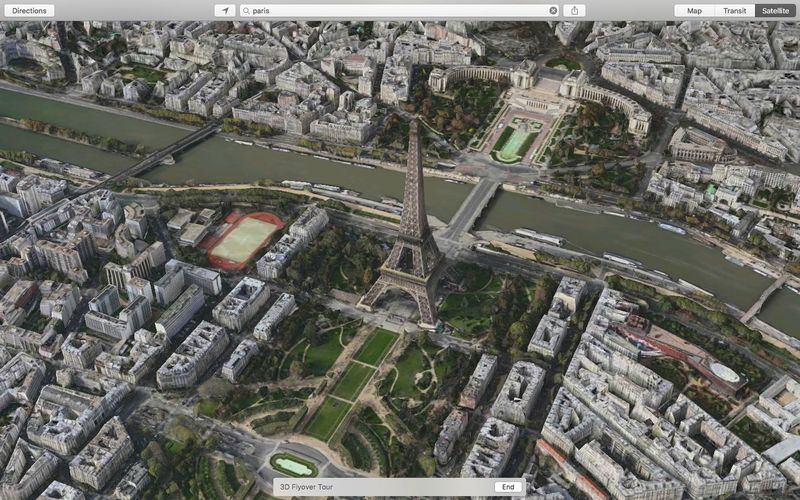 OS X El Capitan Apple Maps 3D Flyover Tour Paris Mac screenshot 002