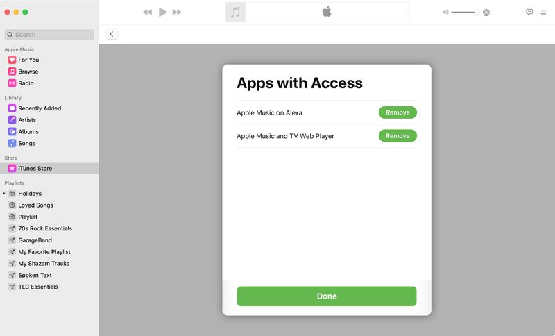 Applications de musique Mac avec accès