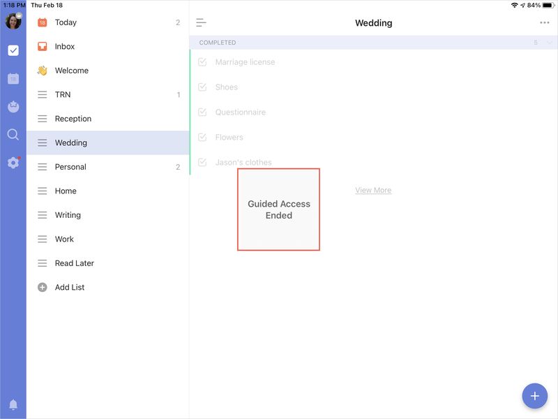 Guided Access Ended on iPad