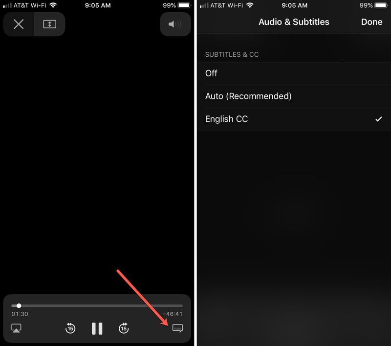 Activer les sous-titres sur iPhone Show