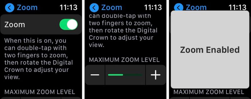 Apple Watch Accessibility Zoom On