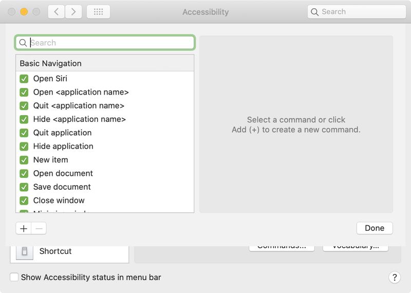 Voice Control Preferences Mac List Command