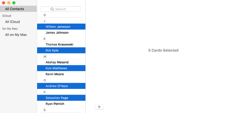 Sélectionnez pour supprimer plusieurs contacts