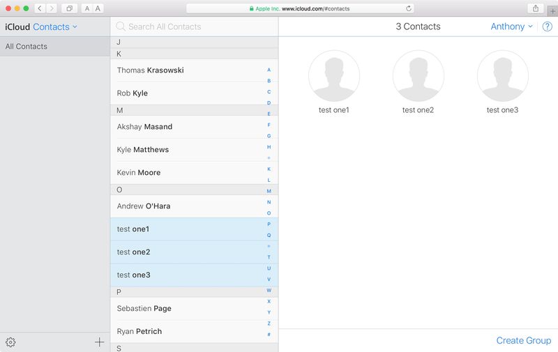 Sélectionnez pour supprimer plusieurs contacts sur iCloud