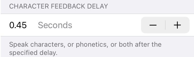 Character Feedback Delay on iPhone