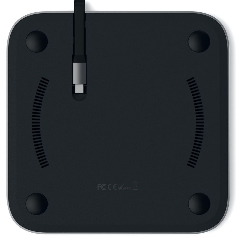 Type-C Aluminum Stand & Hub underside showing cable management