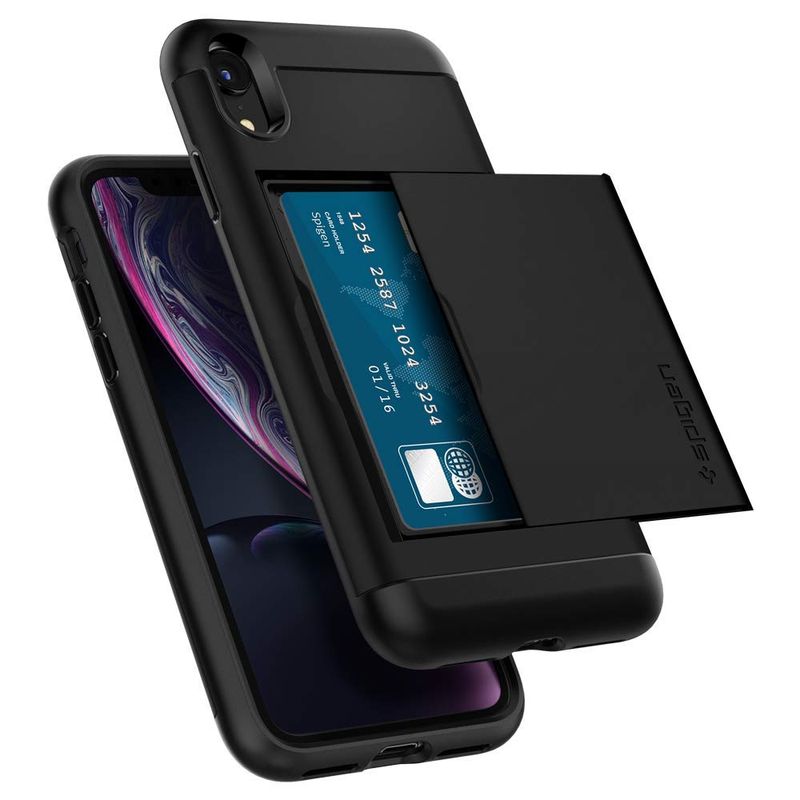 étui spigen noir meilleurs étuis portefeuille pour iPhone XR