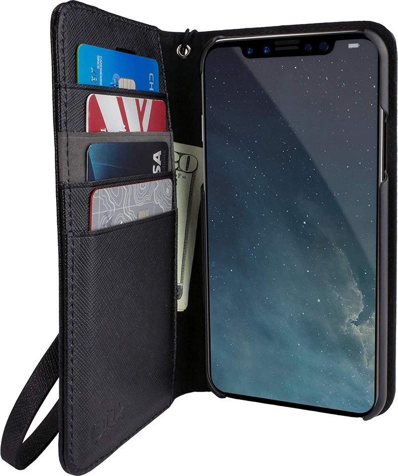 portefeuille en soie noir meilleurs étuis portefeuille pour iPhone XR
