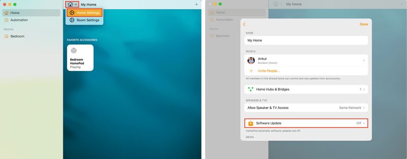 How to update HomePod using Home app on Mac