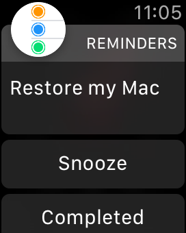 Reminders app on Apple Watch - notification
