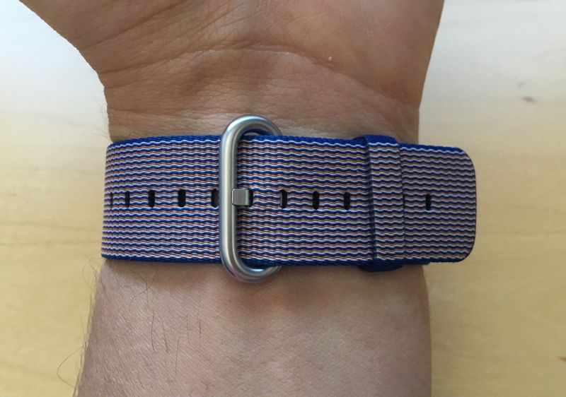 royal blue woven nylon band buckle