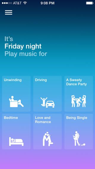 Songza 3.2.5 for iOS (iPhone screenshot 002)