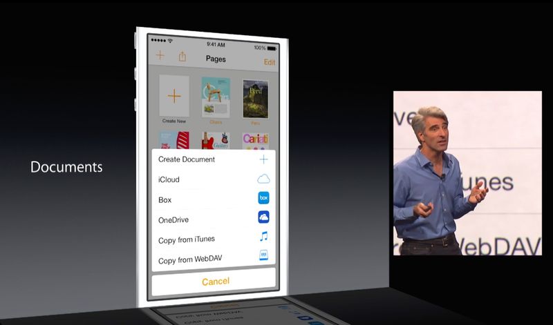 WWDC 2014 keynote (App Extensions, Storage Providers 001)