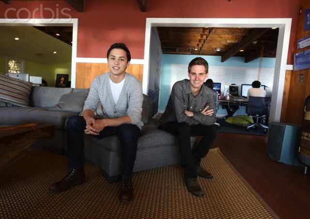 Snapchat co-creators Evan Spiegel and Bobby Murphy