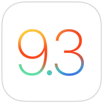 Logo iOS 9.3 en taille réelle