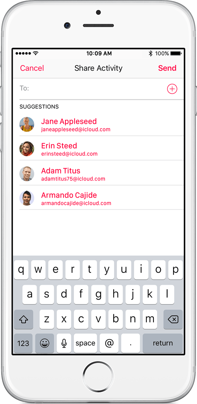 Add friends to share activity