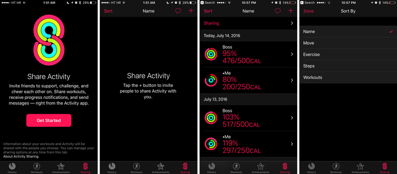 Share activity with friends