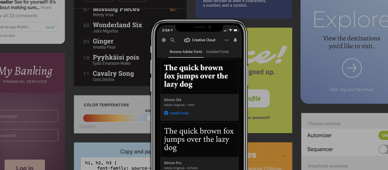 Adobe Creative Cloud mobile fonts