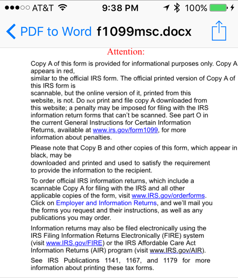 Afficher le fichier converti en .docx
