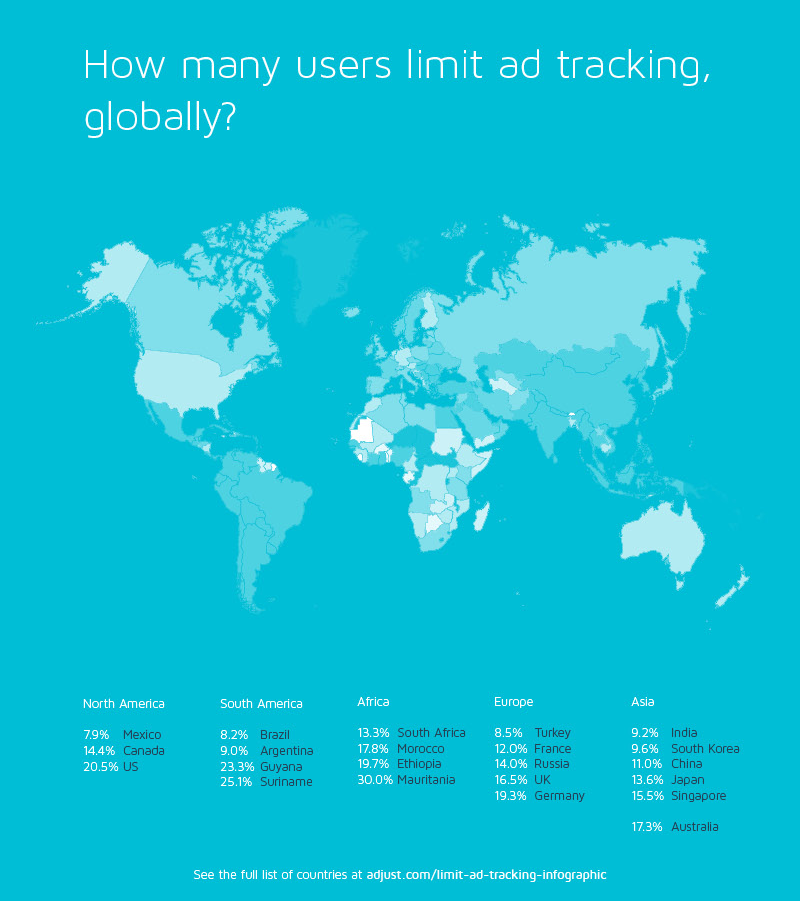 Limit Ad Tracking world map Adjust survey 002