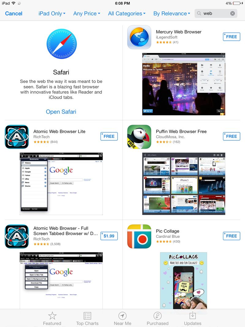 App Store banner (Safari 001, iPad)