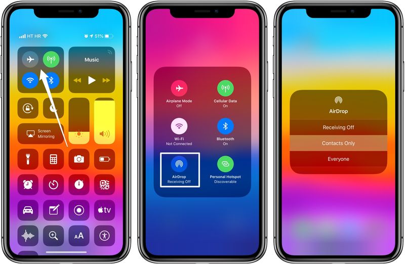 La visibilité AirDrop peut être ajustée rapidement à l