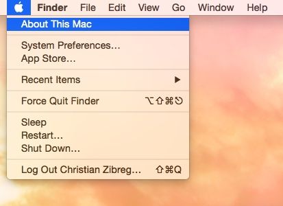 OS X Yosemite Apple menu À propos de cette capture d