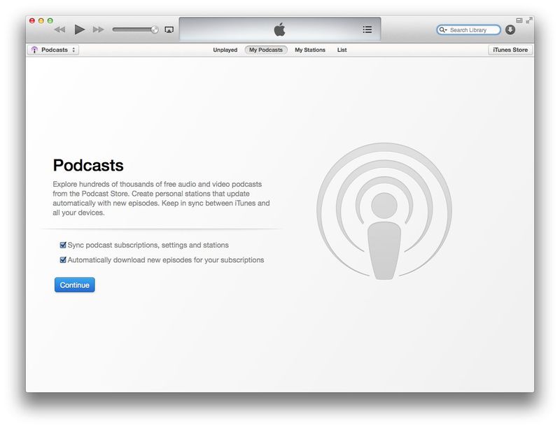 iTunes 11.1 (Podcasts enable)