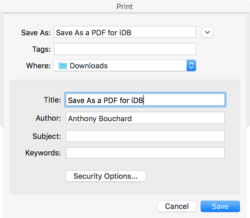Renommer le PDF et choisir l