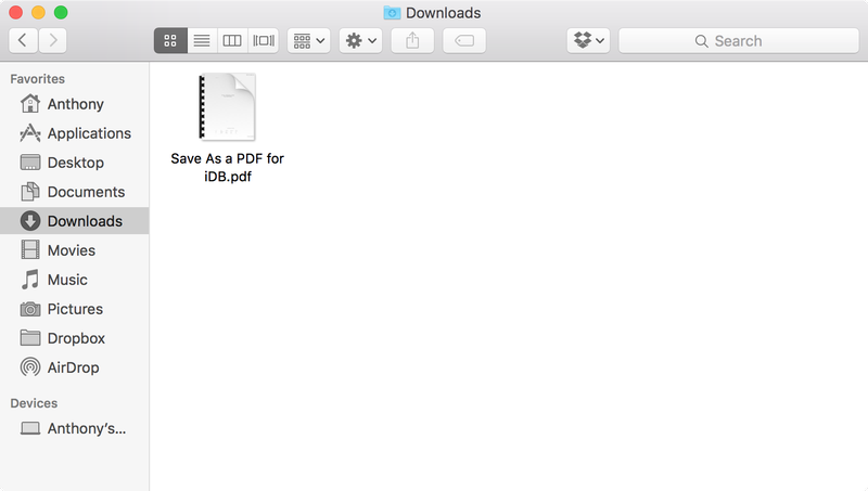 Nouveau fichier PDF créé sur Mac