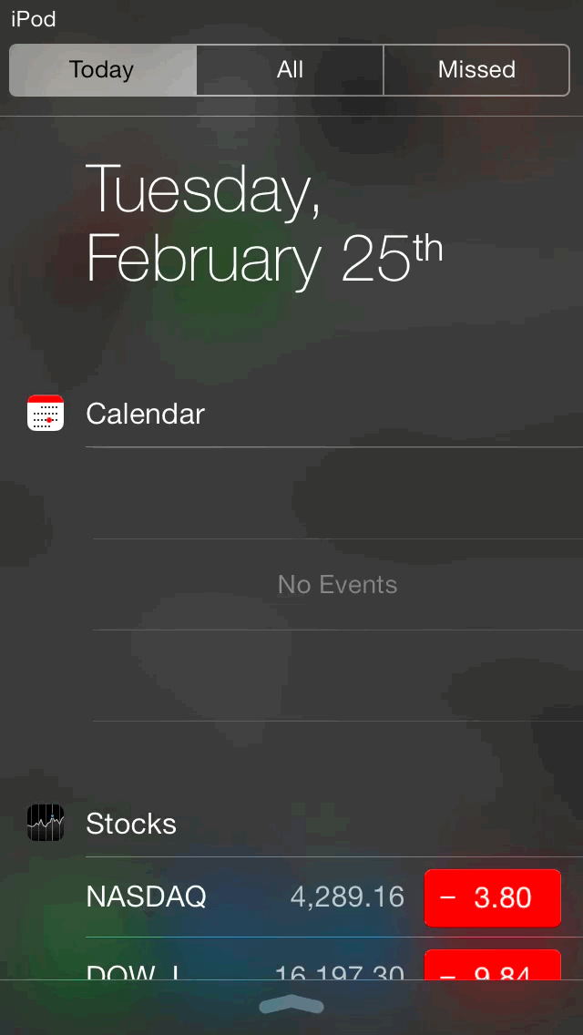 iOS 7 Notification Center Swipe Views
