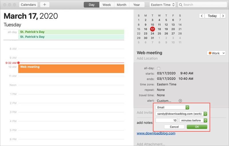 Calendrier Alerte Personnalisée Mac