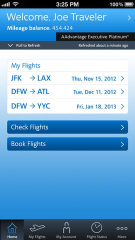 American Airlines 2.4 for iOS (iPhone screenshot 002)