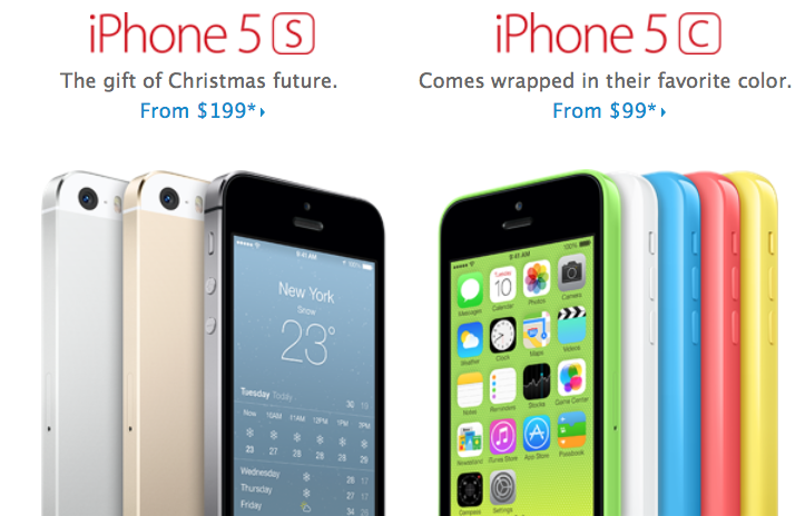 Christmas 2013 (iPhone 5s, iPhone 5c, Apple Store 001)