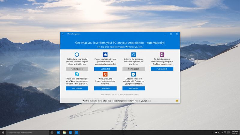 Windows 10 Phone Companion screenshot 002