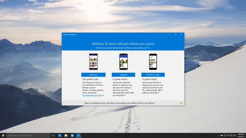 Windows 10 Phone Companion screenshot 001