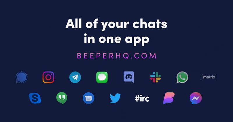 An image showing chat platforms supported by the Beeper service, formerly Nova Chat