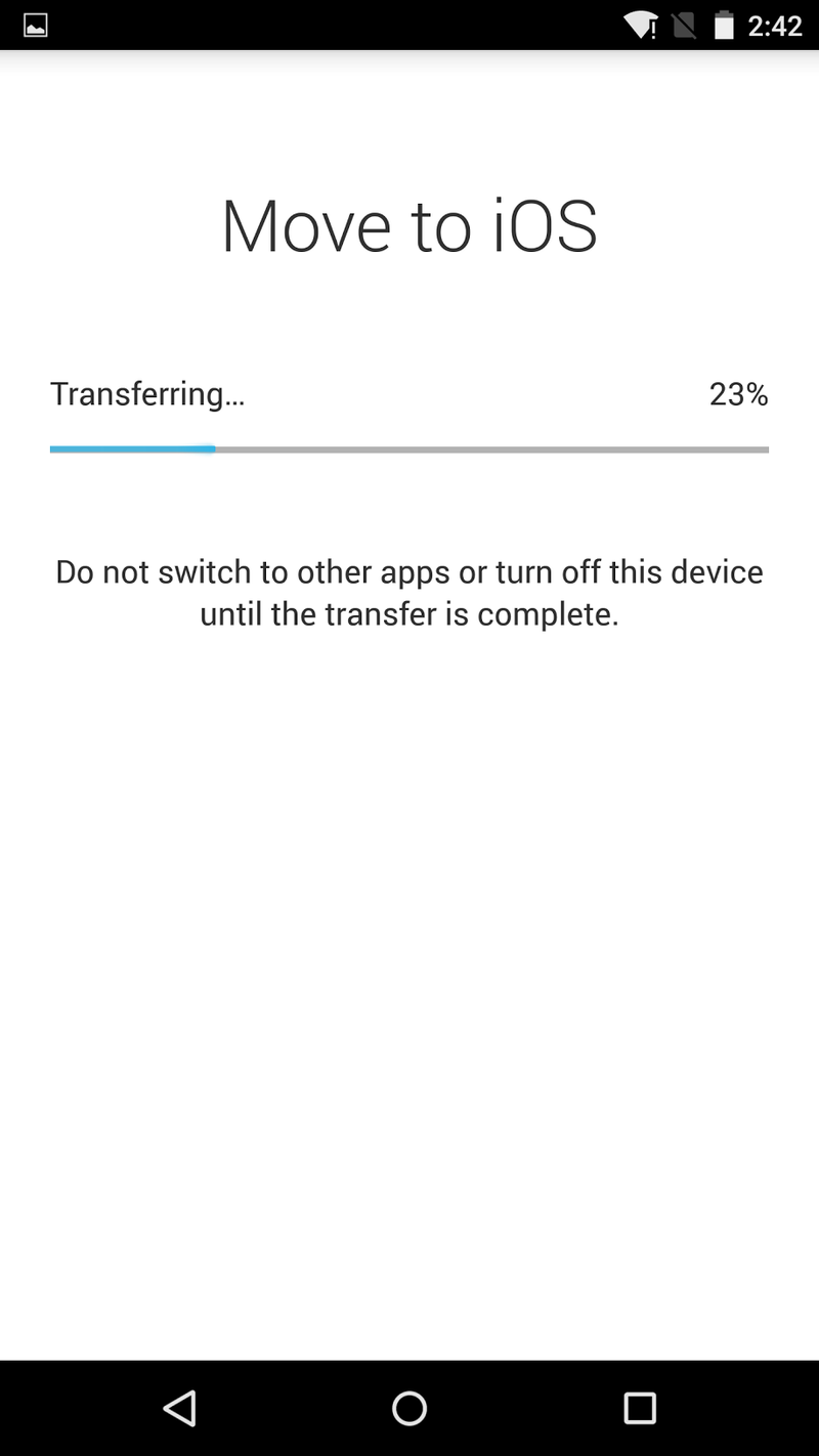 Passer au transfert iOS