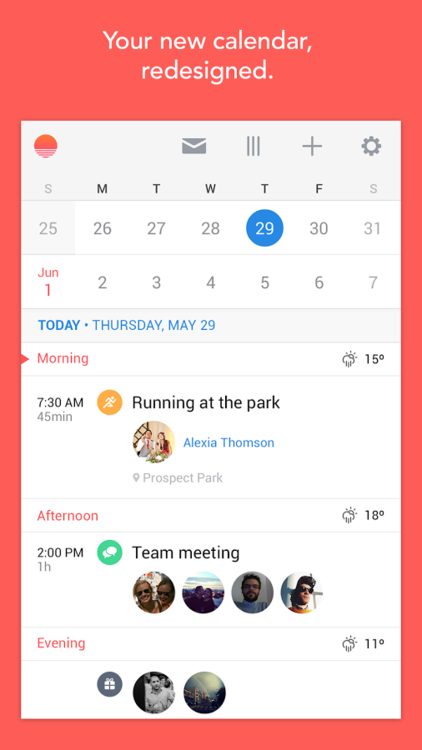 Sunrise Calendar for Android (screenshot 001)