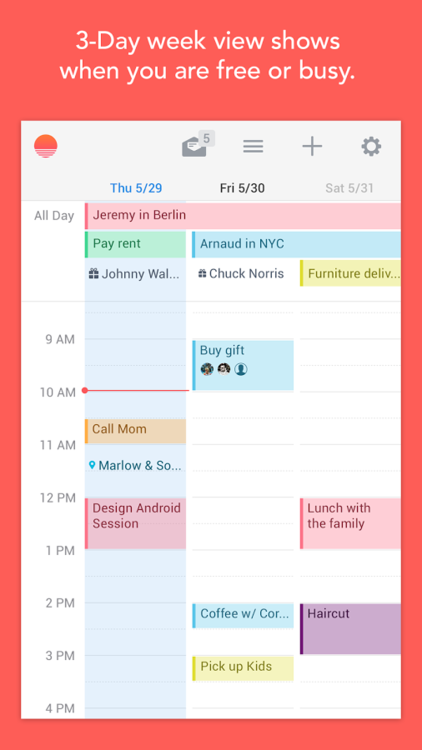 Sunrise Calendar for Android (screenshot 002)