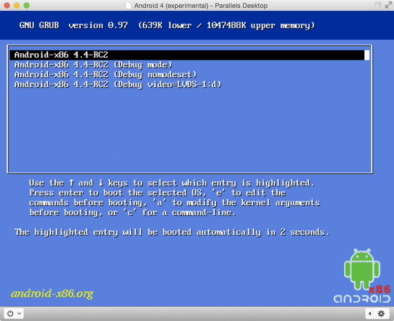 Android Mac Boot up